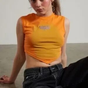 Ragged Jeans Sleevless Crop Size Small